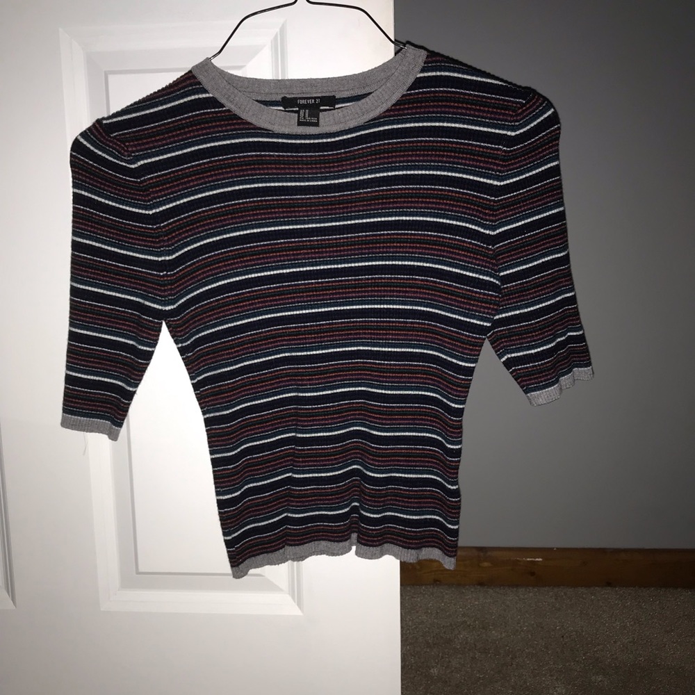 Cropped knit multicolored top